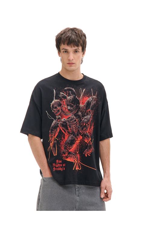 Czarny T-shirt Five Nights at Freddy's - CROPP - 624AT-99X