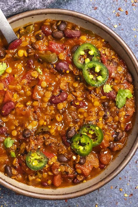 Lentil Chili Recipe - Chili Pepper Madness