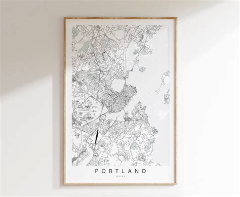 Portland Maine Map Print, Map of Portland, Maine Wall Art, Portland Map ...