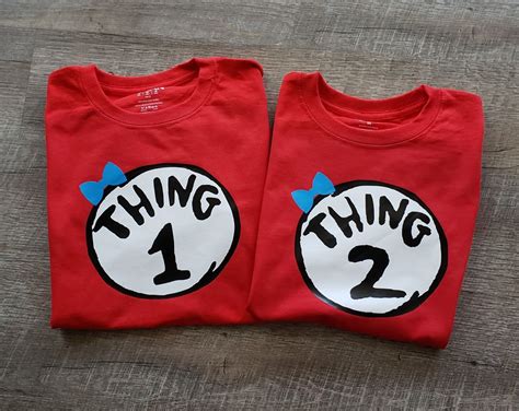 Thing 1 & Thing 2 Dr. Seuss shirts | Thing 1 shirt, Diy costumes kids ...
