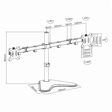 Stoni samostojeći nosač za 2 monitor LCD F024 SBox 453 | Volim svoj dom