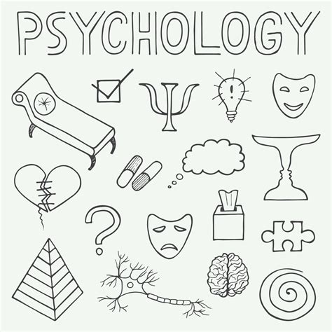 Psychology hand drawn doodle set and typography 18722448 Vector Art at ...