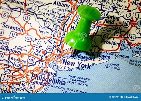 Road Map Closeup New York City Philadelphia Stock Photo - Image of york ...