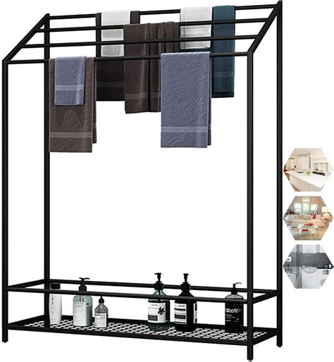 SXYKXYDL Stand Free Standing Metal Towel Floor Standing Bathroom Towel ...