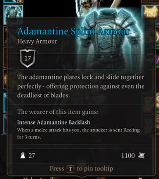 Adamantine Splint Armor : r/BaldursGate3