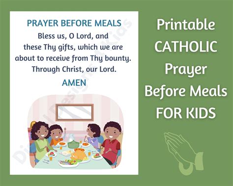 Traditional Catholic Bless Us O Lord Meal Prayers, Catholic Kids Grace ...