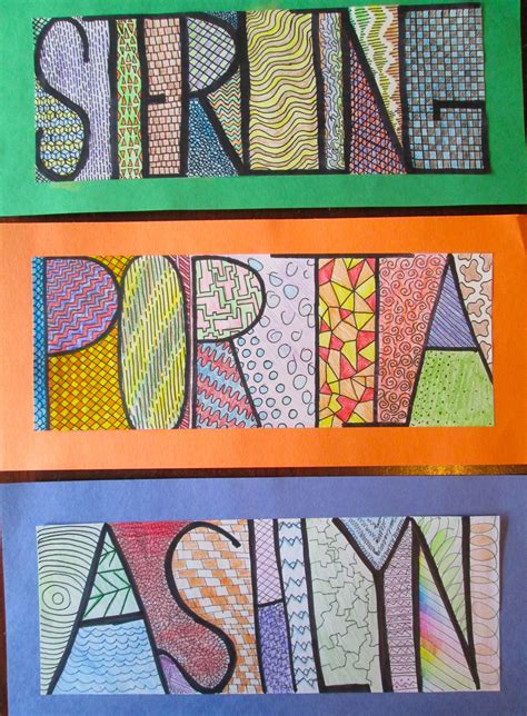 Creative Lines Name Art Projects