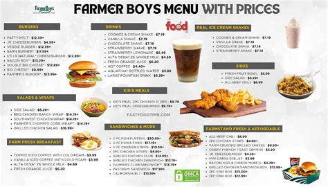 Farmer Boys Menu With Prices | Order Online Delivery