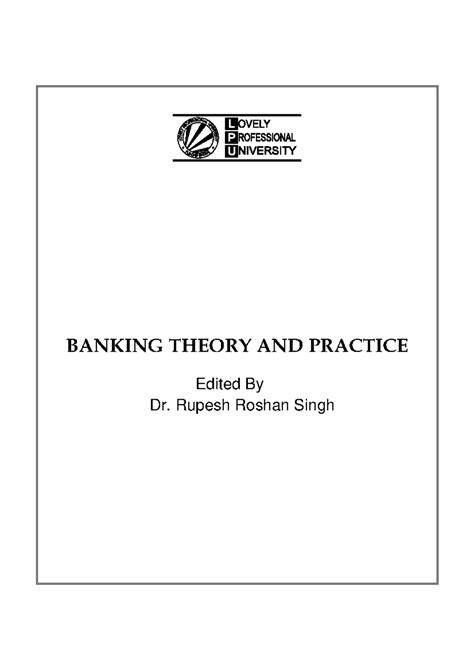 DCOM208 Banking Theory AND Practice - BANKING THEORY AND PRACTICE ...