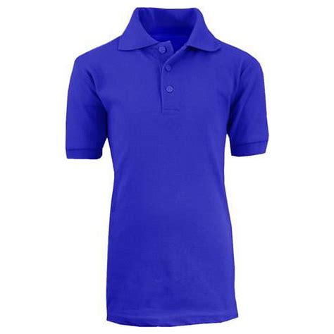 Boys Solid Collar School Uniform Polo Shirt - Size 4, Royal Blue, Case ...