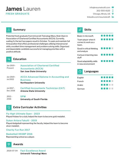 Fresh Graduate Resume Example in 2026 - ResumeKraft
