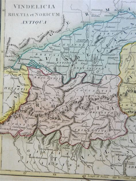 Vindelicia Rhaetia Noricum Ancient World Alps 1815 Wilkinson historical map: (1815) Map ...