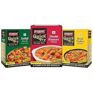 Pushp Brand Quick Fry Combo (Dal Tadka Masala, Sabji Masala, Shahi ...