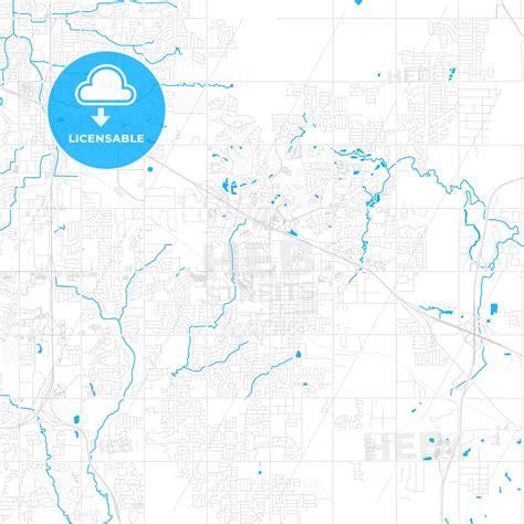 Broken Arrow, Oklahoma, United States, PDF vector map with water in ...