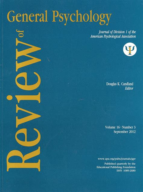 Revistas: Review of General Psychology. - review of general psychology