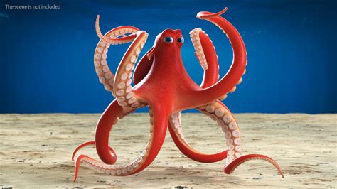 3D Octopus Cartoon Character Rigged for Maya | 3D Molier International