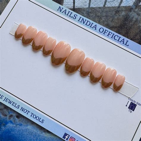Eternal Silk Press On Nails – Nude Brown French Tip Satin Nails