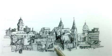 Simple Cityscape Drawing at GetDrawings | Free download