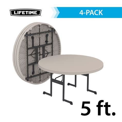 Lifetime Round Folding Tables 480125 Putty Color 60-inch Tab