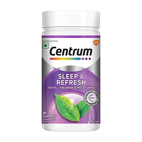 Centrum Sleep & Refresh - 30 Gummies|Melatonin, L-Theanine, Vitamin B3 ...