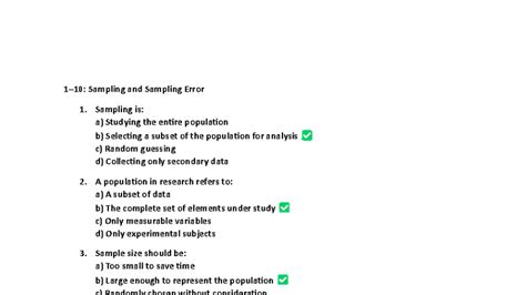 Sampling and Sampling Error: Data Analysis and Interpretation - Studocu
