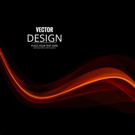 Red wavy lines on a black background | Free Vector
