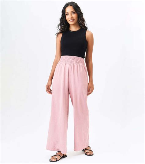 Gini London Pink Wide Leg Trousers | New Look