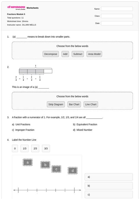 50+ Fractions worksheets for Class 4 on Wayground | Free & Printable