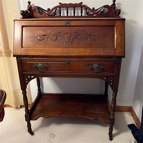 Antique Drop Front Secretary Desk (DR-RG) | EstateSales.org