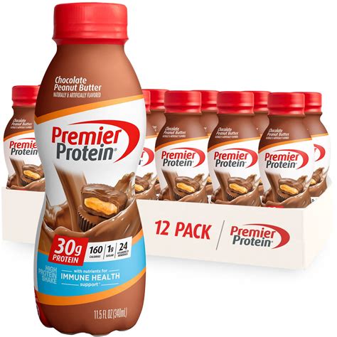 Premier Protein Shake, Chocolate Peanut Butter, 30g Protein, 1g Sugar ...