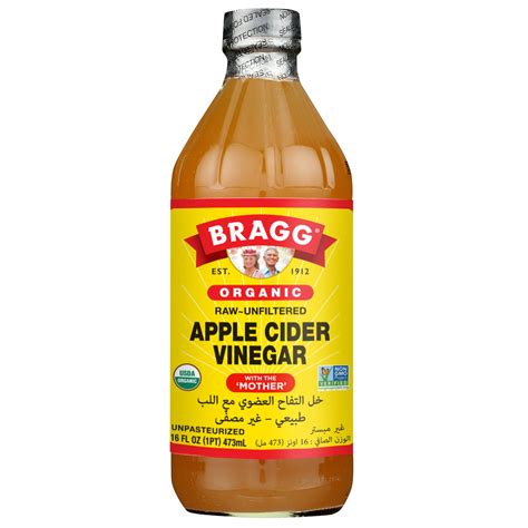 Bragg Unpasteurized Organic Apple Cider Vinegar, Raw & Unfiltered,Non ...