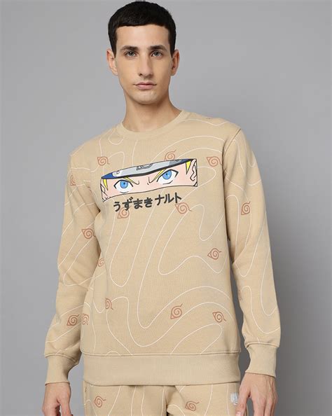 Naruto Beige Regular Fit Sweatshirt Men – Free Authority