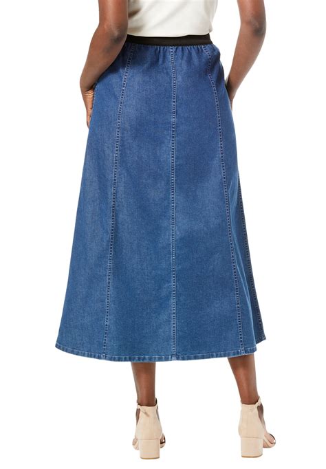 Plus Size Denim Skirt