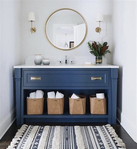 30 Navy Blue Vanity Bathroom Ideas You Will Love