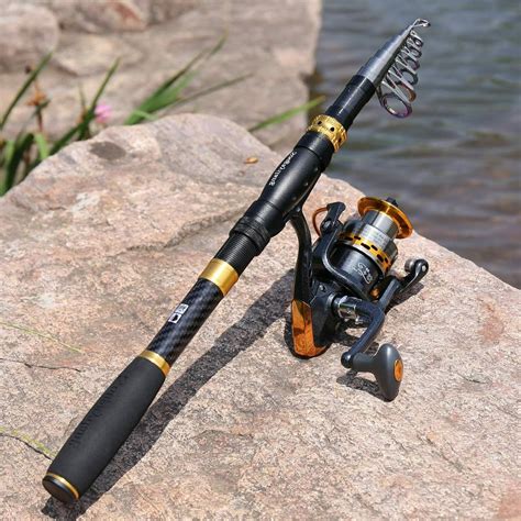 Fishing Rod & Reel Carbon Fiber Telescopic Fishing
