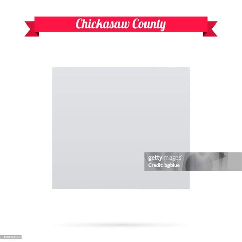 Chickasaw County Iowa Map On White Background With Red Banner High-Res ...