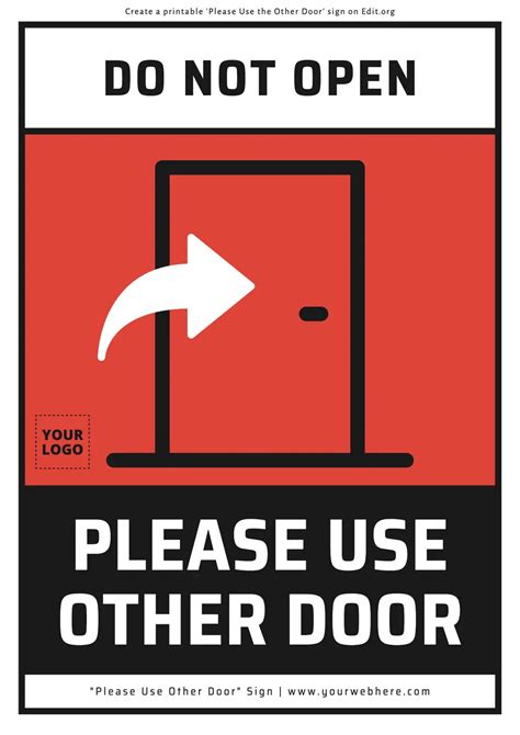 Free Please Use Other Door Sign Templates