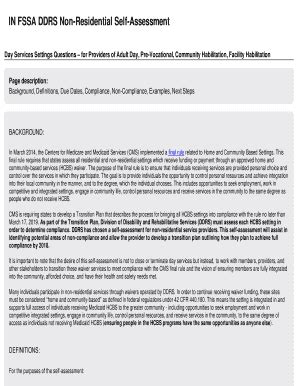 Fillable Online IN FSSA DDRS Non-Residential Self-Assessment Fax Email ...