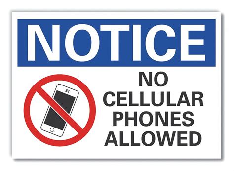 Polyester, Adhesive Sign Mounting, No Phone Notice Label - 64MP30|LCU5 ...