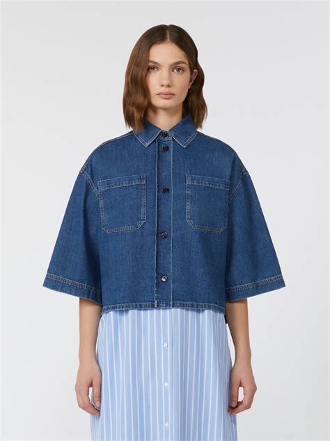 Denim cropped shirt, navy | Weekend Max Mara
