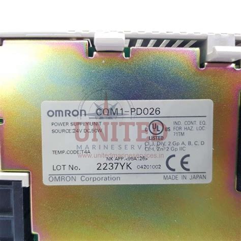 OMRON CQM1-PD026 POWER SUPPLY UNIT 24V DC 50W | United Marine Services