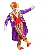 Joker Clown Halloween Outfits Costume Circus Carnival Costume Cosplay ...