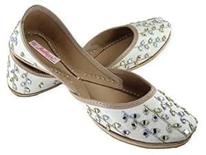 Fulkari Prime Glowing Beige Gold Women's Soft Leather Bite and Pinch ...