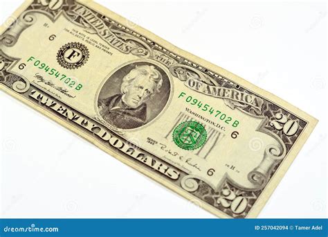 Obverse Side of 20 Twenty Dollars Bill Banknote Money Series 1995 with ...