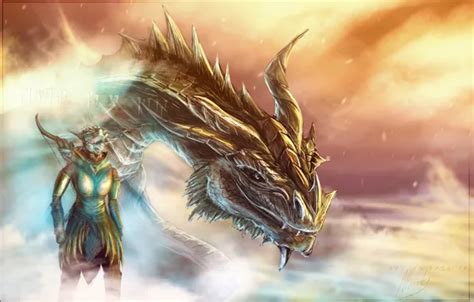 Wallpaper fire, dragon, village, dragonborn, Skyrim, The Elder Scrolls ...