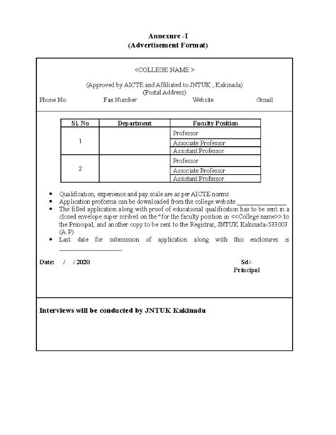 Advertisement Template - Annexure -I (Advertisement Format) (Approved ...