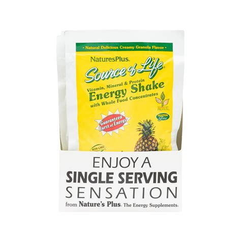 NaturesPlus, Source of Life Energy Shake Packets, 8 Pack – Maple Herbs