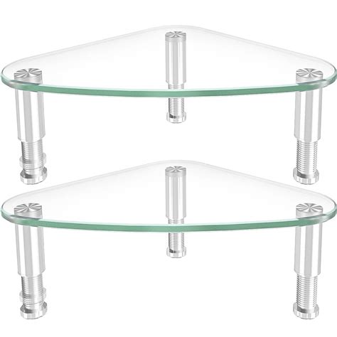 2 Pack Computer Monitor Riser | Triangle Desktop Universal Corner Stand ...