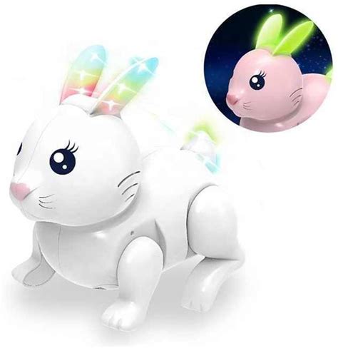 BIGWHEEL Hopping Cute Bunny Rabbit Toy with Flashing Light & Sound for ...