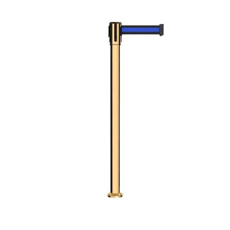 Montour Line Retractable Belt Fixed Stanchion, 2ft Pol.Brass Post 7.5ft ...
